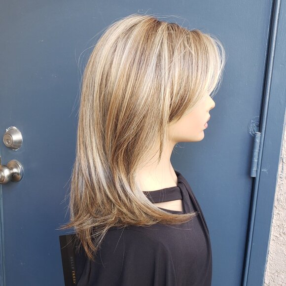 CHLOE "V" Wig, Belle Tress, Sunkissed Almond - R, HAND TIED, Ear to ear lace,NEW - Picture 6 of 12